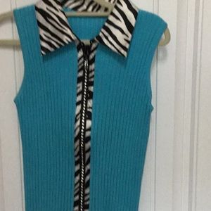 Belldini sleeveless with zebra trim
